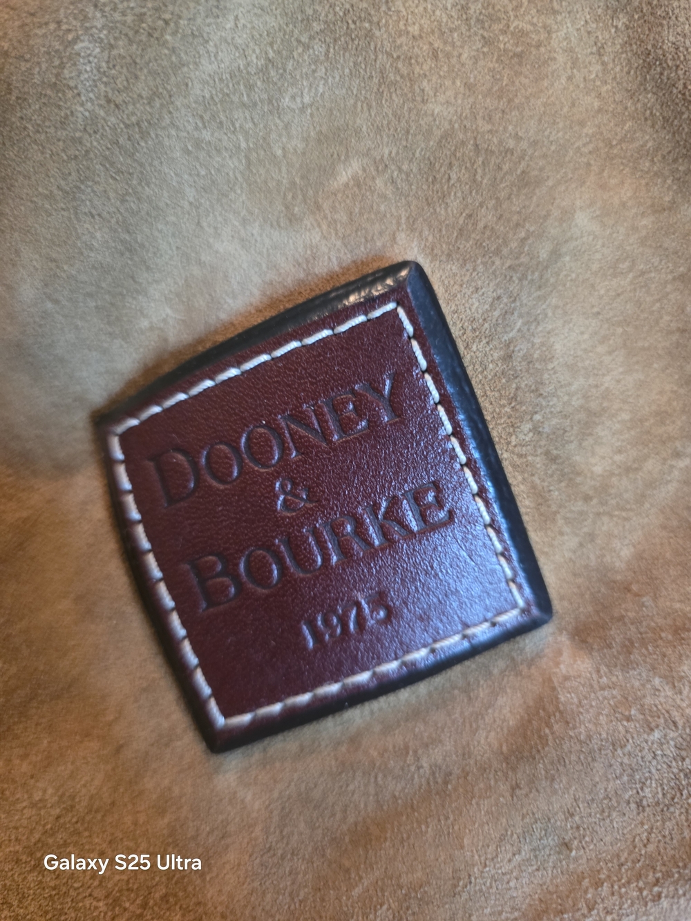 Dooney & Bourke Brown Suede Hobo with Dark Leather Trim - Picture 2 of 5